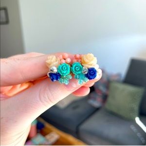 Anthropologie floral stud bundle